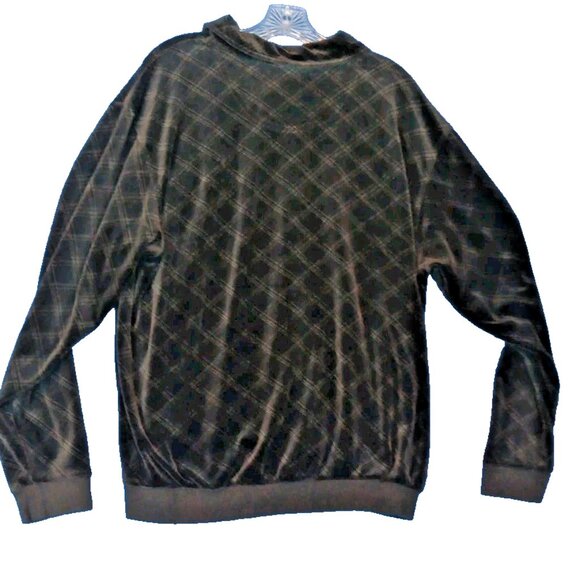 John Blair Vintage Men’s XL Black Velour Polo Sweater – Long Sleeve, Collared - Picture 2 of 7